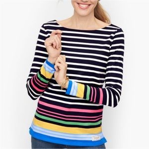 Talbots Plus Size Top Preppy Colorful Stripes Vacation Cruise Size 1X